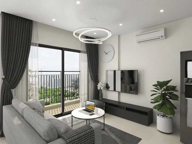 Thiết kế phòng khách căn hộ chung cư theo phong cách hiện đại, đơn giản - CafeLand.Vn