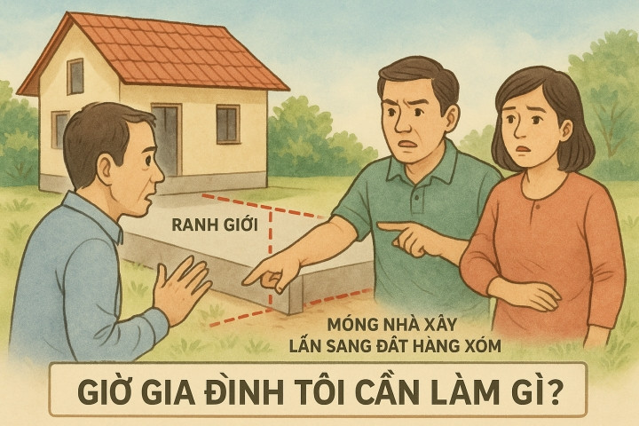 Vô tình xây móng nhà lấn sang đất hàng xóm, phải làm sao?