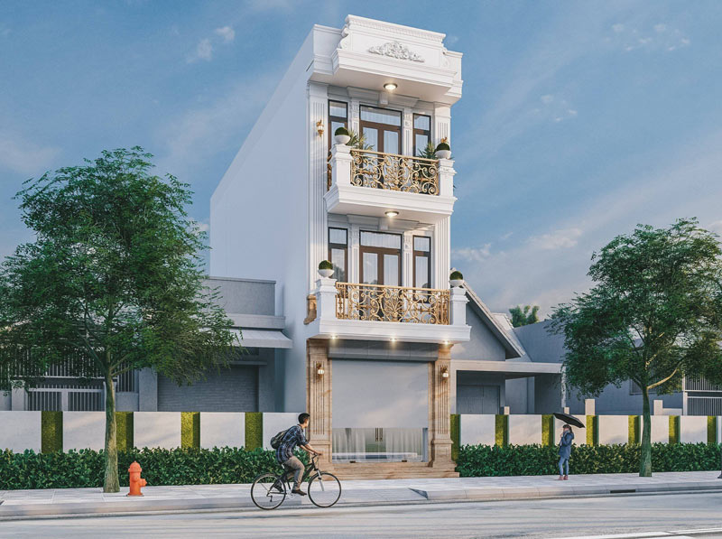 25+ mẫu nhà ống tân cổ điển 3 tầng đẹp, sang trọng