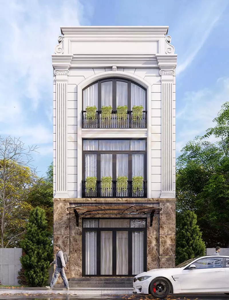 Mẫu Thiết Kế Nhà 3 Tầng Tân Cổ điển đẹp, Sang Trọng 2023